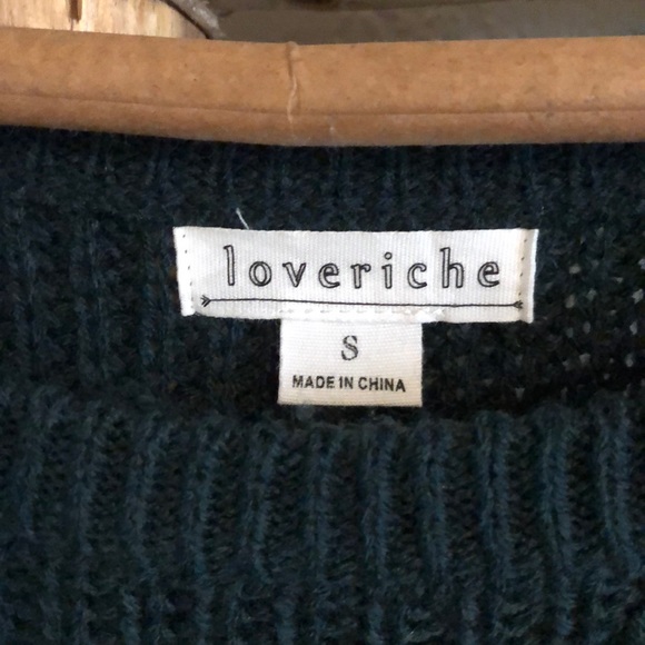 Cut out sleeves dark green sweater - Picture 3 of 3